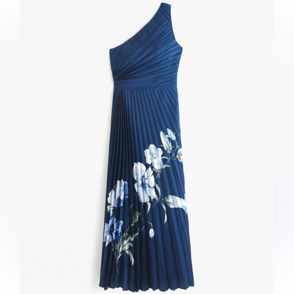 The A&F Giselle Pleated One-Shoulder Maxi Dress